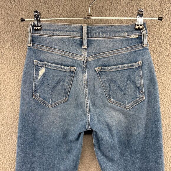 Mother The Tripper Ankle Fray High Rise Flare Jeans in Play Like A Pirate - Picture 6 of 16